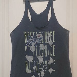 Beetlejuice Graphic Women's Racerback Top Sz Medium Gray/Blue
